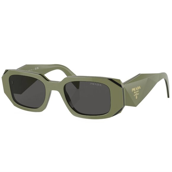 NEW IN BOX Prada Rectangle Green Acetate Sunglasses - Picture 1 of 6